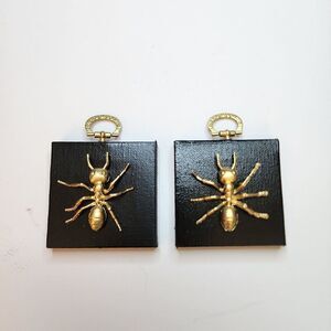 Handmade by Me Gold And Black Ant Art Set Of. Two